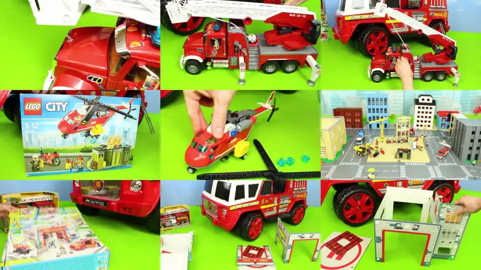 Excavadora Tractor Buldocer juguetes Cargadora Camiones coche de policía y bomberos Excavator Toys