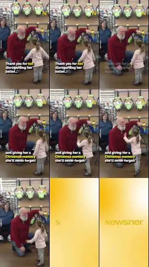 Little girl mistakes old man for Santa Claus and he adorably plays along ❤️