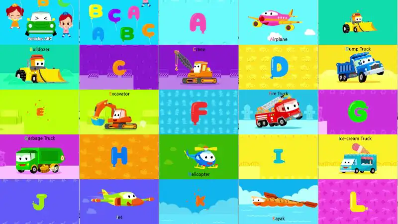 Vehicles ABC | Learn Alphabet with Cars | Vehicle Songs for Kids | JunyTony