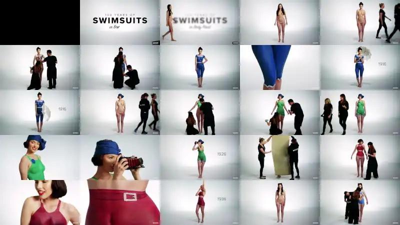 100 Years of Swimwear in Body Paint ★ Glam.com