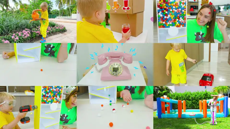 Vlad and Niki play with toys and develop imagination