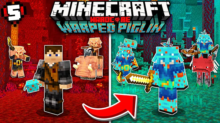 I Built a Warped Piglin Village in Minecraft Hardcore…