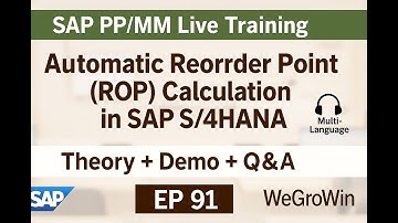 SAP PP SAP MM Live Training | EP 91 | Automatic Reorder Point (ROP) Calculation |Theory + Demo + Q&A