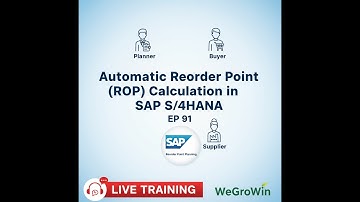 SAP PP SAP MM Live Training | EP 91 | Automatic Reorder Point (ROP) Calculation |Theory + Demo + Q&A