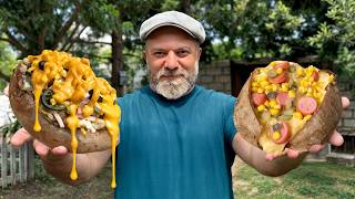 Grilled Kumpir Stuffed with 10 Toppings Cooked Outdoors