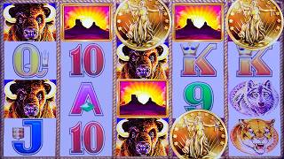 MAX BET TRIPLE SUNSETS with RARE X10 on Buffalo Gold Wheels of Reward