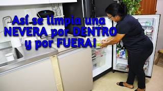 🟣 Cómo Limpiar TU NEVERA (Refrigerador) por DENTRO Y POR FUERA!  en SEGUNDOS! | Vlogs de Ama de Casa