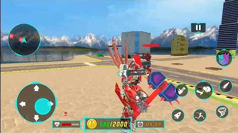 RED DINOSOUR ROBOT MULTIPLE TRANSFORMERS CAR ROBOT JET ACTION - Android Gameplay