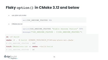 Lightning Talk: Not Much option() Left - Surviving CMake With Toolchain Files - Damien Buhl