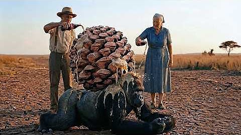 Unexpected Heroes An Elderly Couple Rescues a Giant Gorilla in the African Savanna #animalrescue