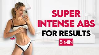 5 min Abs Burn 🔥 Intense Pilates Workout at Home | No Equipment, All Levels!