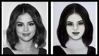 Very Easy Tips & Hacks for Drawing ​⁠a Portrait as a Beginner / @selenagomez Pencil Sketch