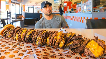 Trying To Break The Record For The MOST Burgers Eaten With A 40 Patty Cheeseburger!