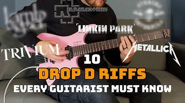 10 Drop D Riffs EVERY Guitarist Must Know | WITH ON SCREEN TABS