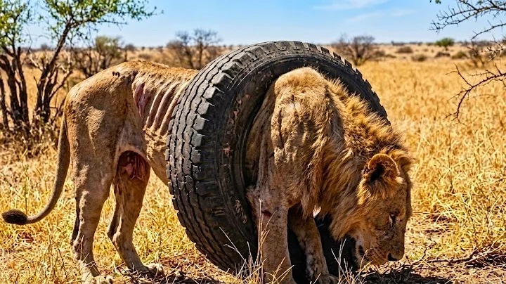 A Man Found a Lion Trapped in a Tire for 2 Years .What Happened Next Changed Everything!