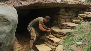 Man Builds Hidden UNDER-ROCK Home in the Jungle | Start to Finish by @BushcraftIdeas-e9q