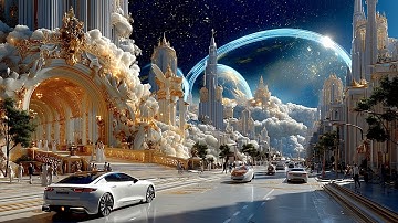 Year 4100: Cinematic Tour of a Golden Sci‑Fi Utopia in the Sky (4K AI)