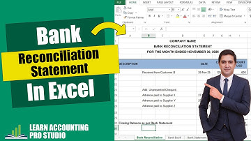 How to Prepare a Bank Reconciliation Statement in Microsoft Excel l Step-by-Step Tutorial in Excel 
