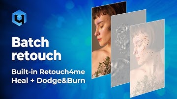 Batch retouching in Retouch4me apps Heal + Dodge & Burn: one click, no Photoshop, no Actions