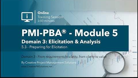 PMI-PBA® Module 5.3 | Preparing for Elicitation