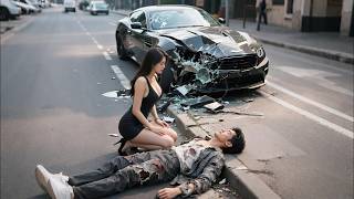 beauty CEO pick up poor guy who was hit by car,change fate of her seriously ill dad