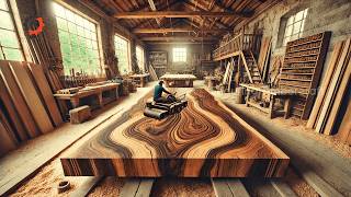 This Carpenter Made A Large Wooden Table, The Wood Is More Precious Than Gold | Enduring Timbereraft