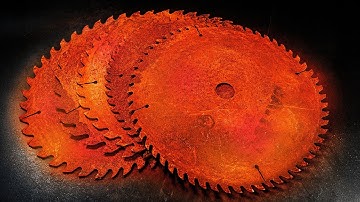 Old Saw Blades Forged Into Damascus Knife