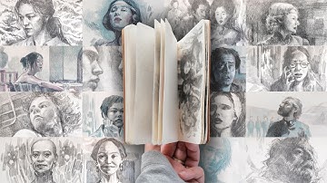 I finished another sketchbook || flip-through & portrait drawing process