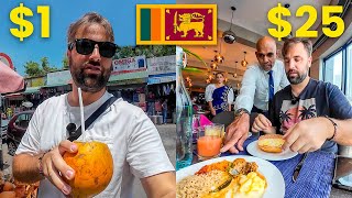 $1 street food VS $25 luxury buffet in Sri Lanka 🇱🇰