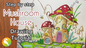 Easy Mushroom House Drawing | Step-by-Step for Kids & Teachers