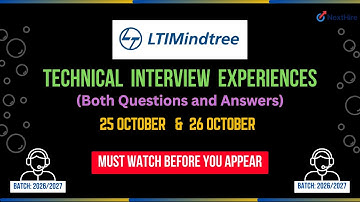 LTIMindtree Technical Interview Experience (25–26 Oct 2025) | Real Questions & Answers | 2026 Batch
