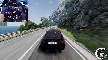 Full sending a BMW E92 M3 in BeamNG.drive | Steering wheel gameplay