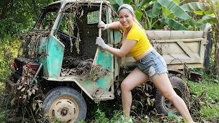 Genius Girl Restores an Abandoned Homemade Diesel Truck Engine After Many Years!