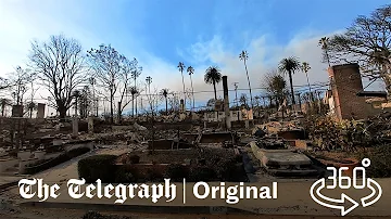 LA fires: Interactive 360° drive-through of burnt California streets | 4K VR