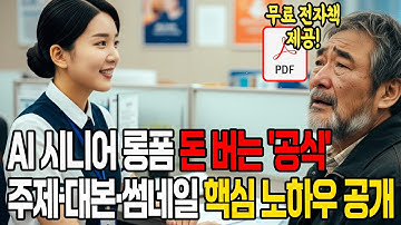 AI 시니어 롱폼, 영상 하나로 500만원 수익? ‘돈 버는 공식’ 지금 전부 공개 (무료전자책 증정)