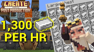 1300 INGOTS PER HR Create Mod Iron Farm | Create Mod 6.0 Tutorial