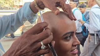 Painful street headshave for beauty queen (exclusive footage!)