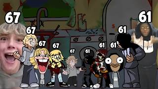 all 67 VS 61 meme sings bacon song - Friday Night Funkin' (fnf 67 Kids vs 61 Meme remix song)