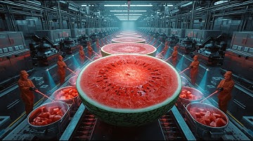 Inside the Organic Watermelon Factory: From Fresh-Cut Melons to Dessert Products (Full Process)