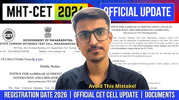 MHT CET REGISTRATION FORM ?? DATES & DOCUMNETS UPDATES | MHTCET 2026