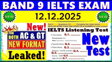 IELTS LISTENING PRACTICE TEST 2025 WITH ANSWERS | 12.12.2025