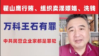 翟山鹰:中国民营企业家都必须是罪犯|翟山鹰每年行贿超千万,组织卖淫女供公检法人员嫖娼,帮高层领导洗钱。万科王石|20251017