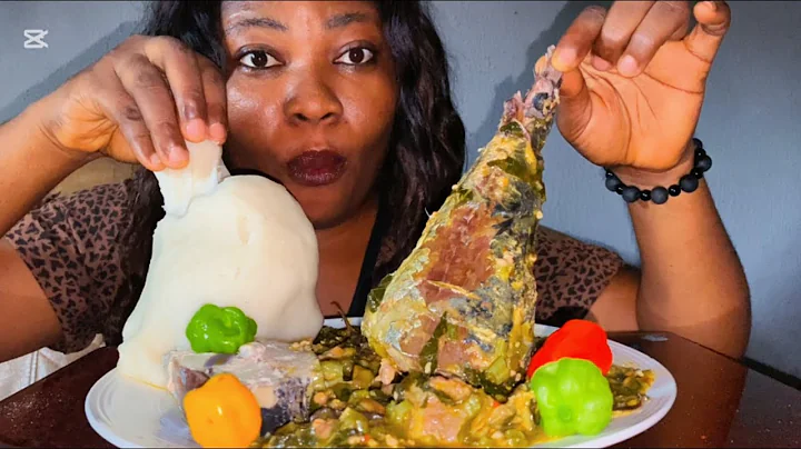 Vegetable Okra Soup with Fufu & Fish | This ASMR Mukbang Hit Different 😳