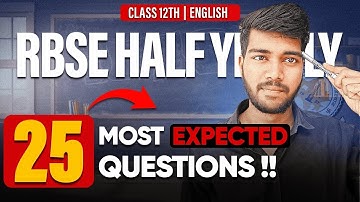 RBSE Class 12 Half Yearly 2025 🚀 | Important English Questions – Passage, Writing, Grammar, Book