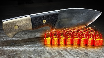 I Turned Padlocks Into a Damascus Knife (Unexpected Pattern)