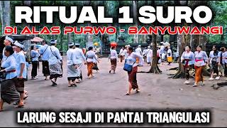 Ritual 1 Suro and the condition of Alas Purwo Full of Offerings & Floating on Triangulation Beach