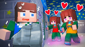 JJ in CAMOUFLAGE vs LOVE CURSED Girls - SQUID GAME - Maizen Minecraft Animation