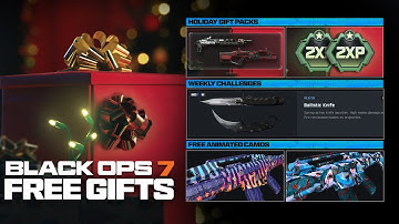 CLAIM FREE HOLIDAY GIFT PACKS, 2 Animated Camo Rewards, FREE Blueprints & MORE! (Black Ops 7 Update)