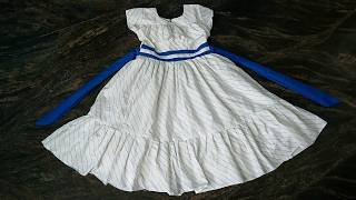 Cotton frock cutting and stitching for 9-10 years girl / Cotton Frock design for girls simple & easy