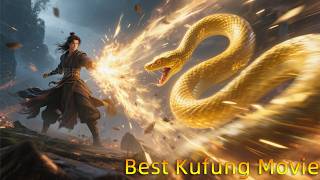 Kung Fu Movie! A giant python attacks a gorgeous woman, but a useless lad kills it with one move!